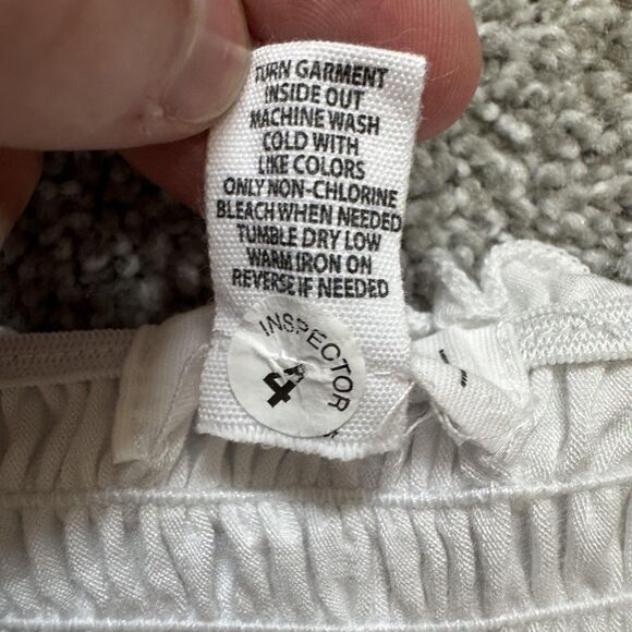 Ivy + Main Tube Top Womens Small White Smocked Strapless Ruffle Bandeau Stretch - Picture 4 of 6